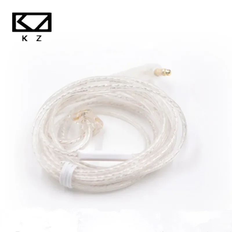 KZ Original Earphone Cable Silver Plated Cable Headset Standard Gold-plated 0.75 PIN with Mic 3.5MM\Type-c Plug for KZ Earbuds