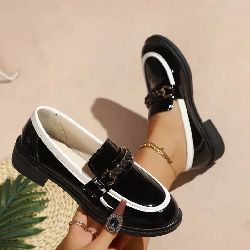 New Fashion Shoes Soft Sole British Style Black Student Performance Shoes Women Casual Mary Jane Shoes