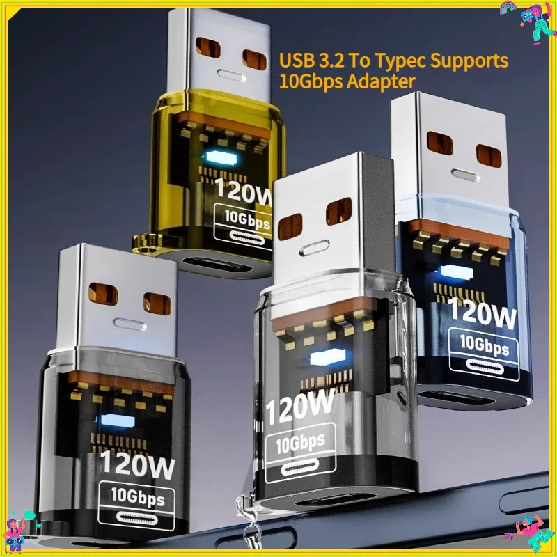 1PCS  Type C Adapte USB 3.2 OTG Fast Charging 120W 10GB High Speed Data Audio Transfer For PC Tablet