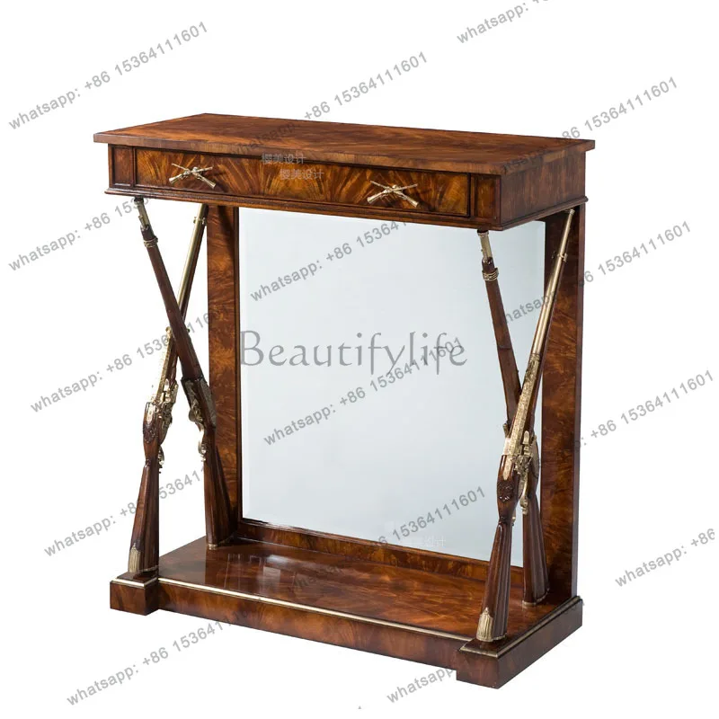 

English neoclassical mahogany special-shaped villa castle lacquered furniture