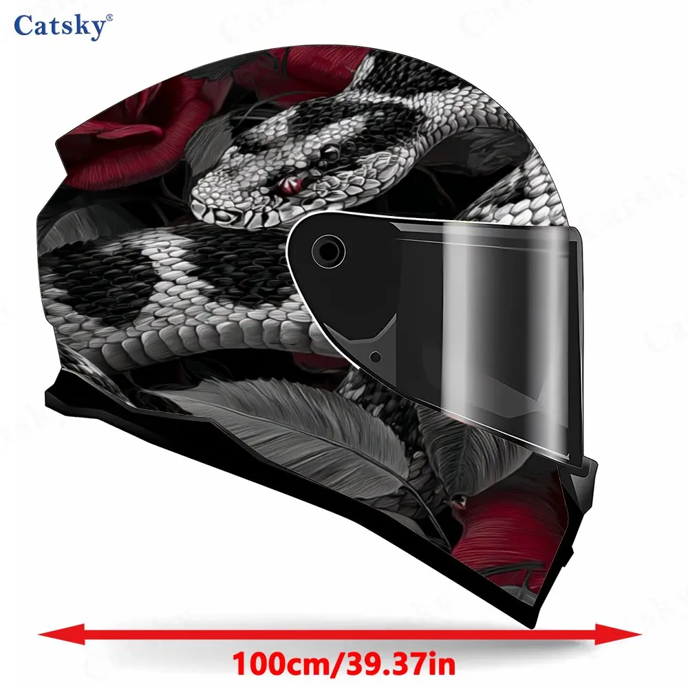 Strange Snake Print Helmet stickers , PVC Material Multifunctional Helmet Stickers, Scratch-Resistant & Fade-Proof, Easy to Stic