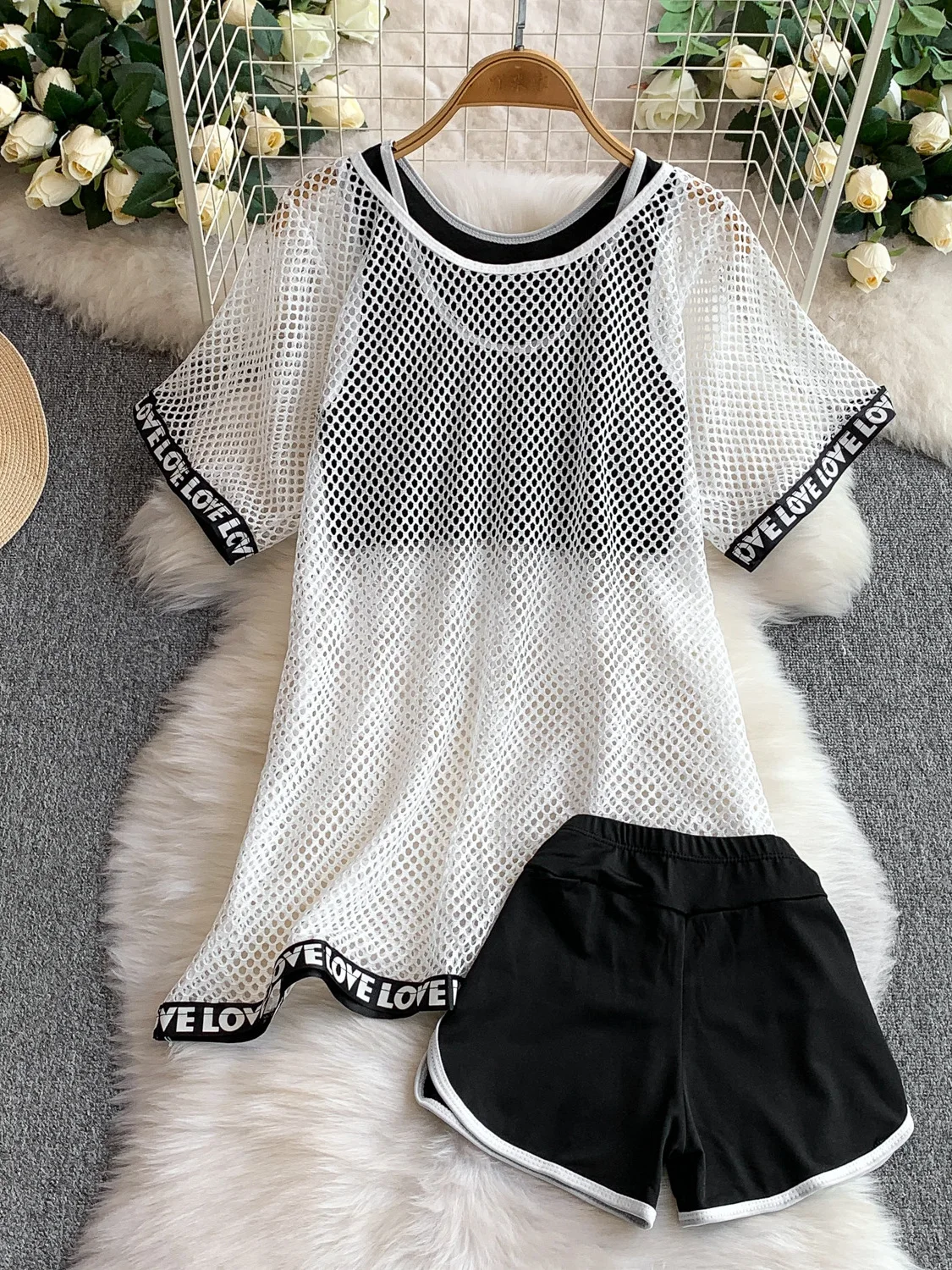 

Крутой дышащий женский комплект футболок Me, повседневный спортивный топ с нагрудником, жилетом и ртами, комплект футболок Summer Faion