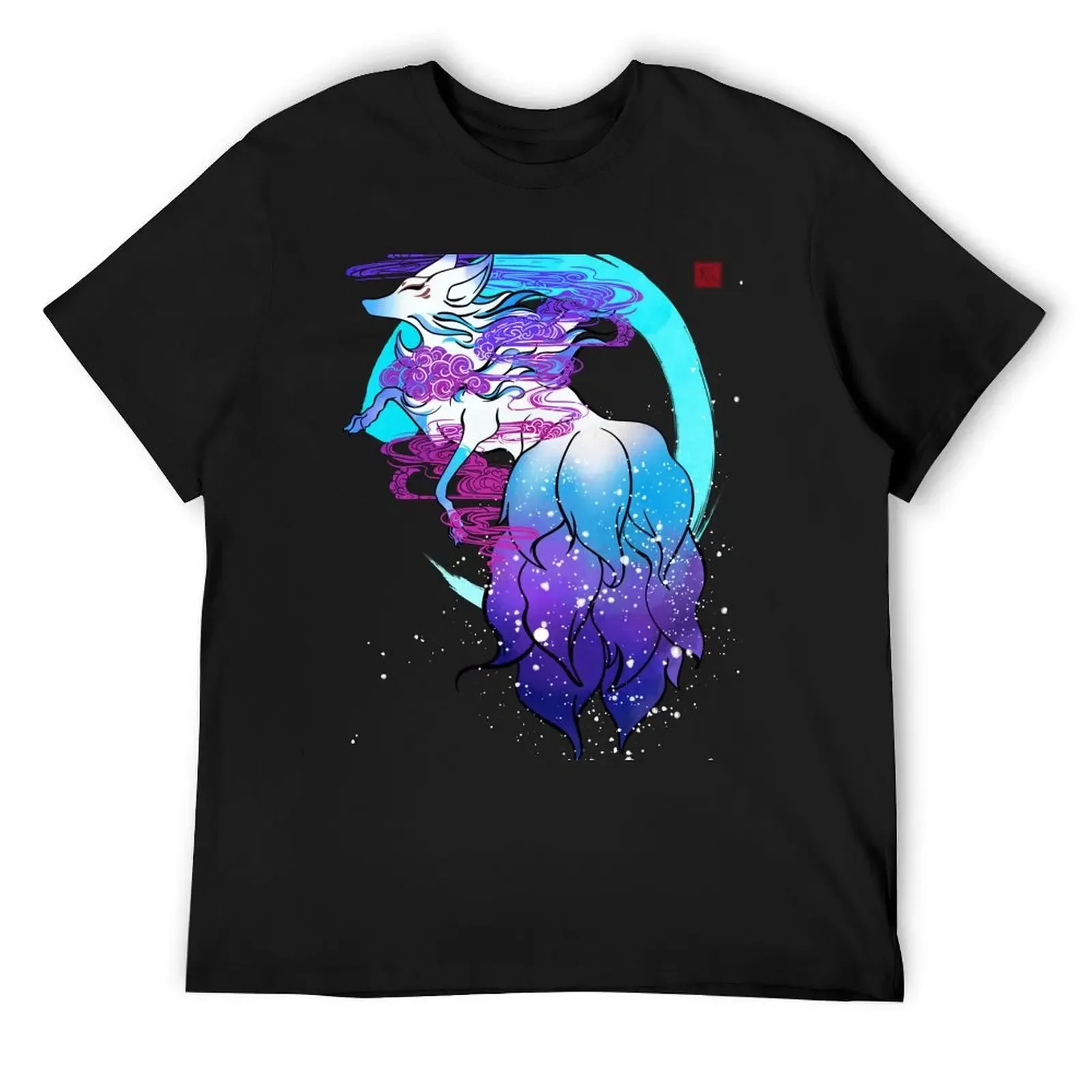 

Galaxy Nine Tail Kitsune T-Shirt luxury designer graphic tee shirt man t shirt basketball graphic tees t shirts men