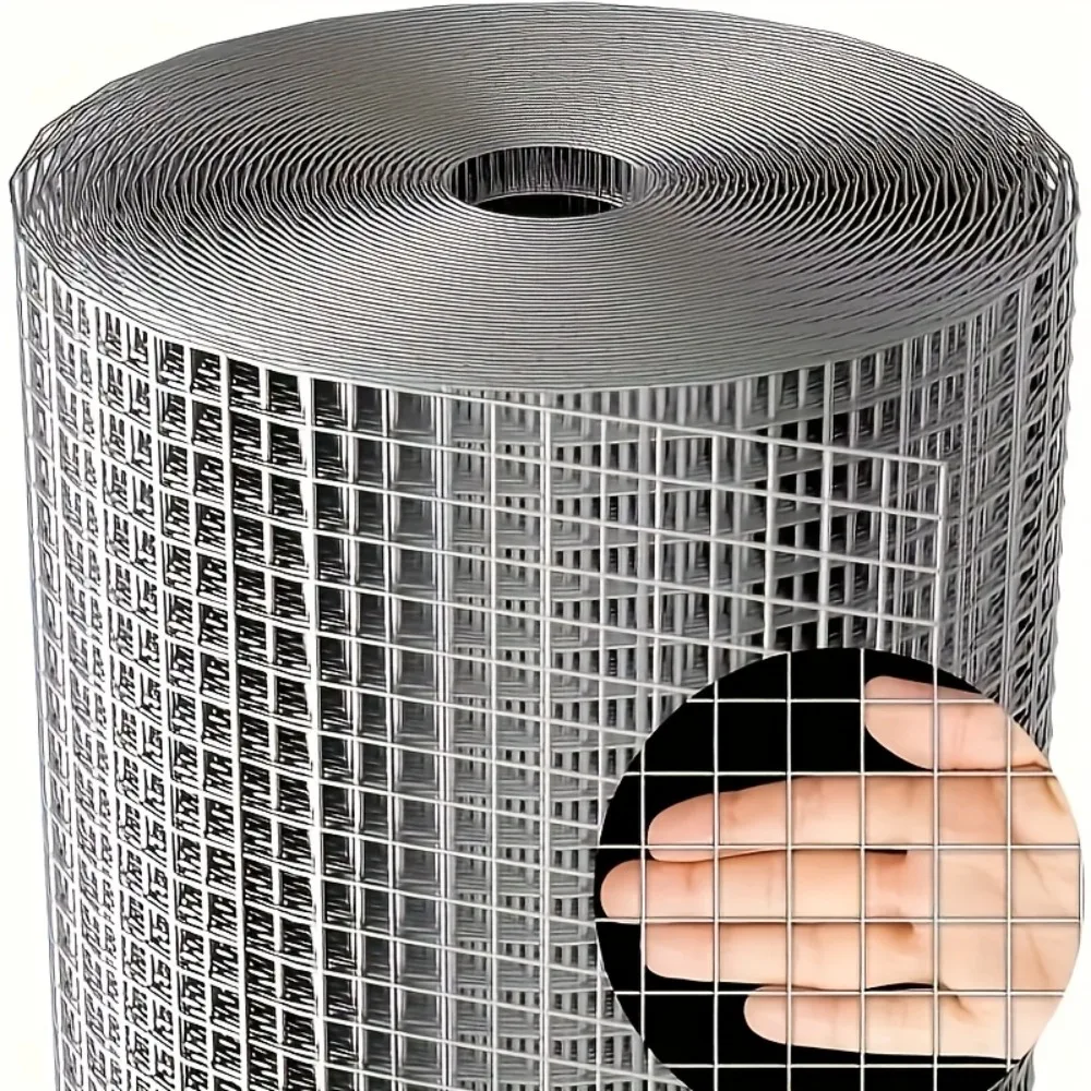 Galvanized Steel Wire Mesh Coil - Chicken Coop, Rabbit Coop, Poultry Fence and Vegetable Garden, Outdoor Garden Fence