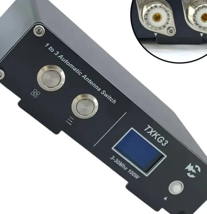 TXKG3 Antenna Switcher - Three-Antenna Automatic Antenna Switch, 3MHz-30MHz M-Type Interface Real-Time Power Display