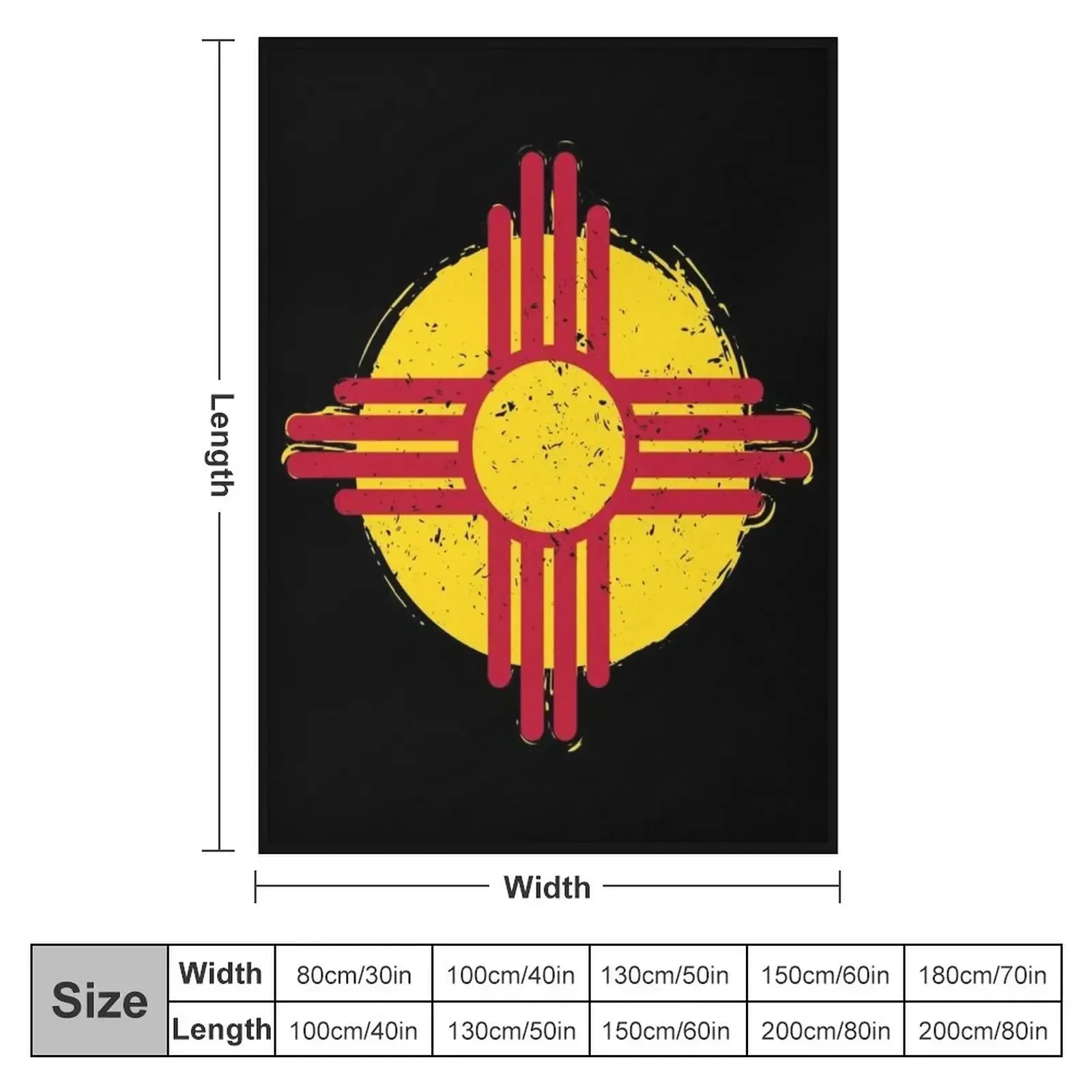 Zia Symbol New Mexico Throw Blanket couch cozy soft plush fuzzy picnic outdoor blanket