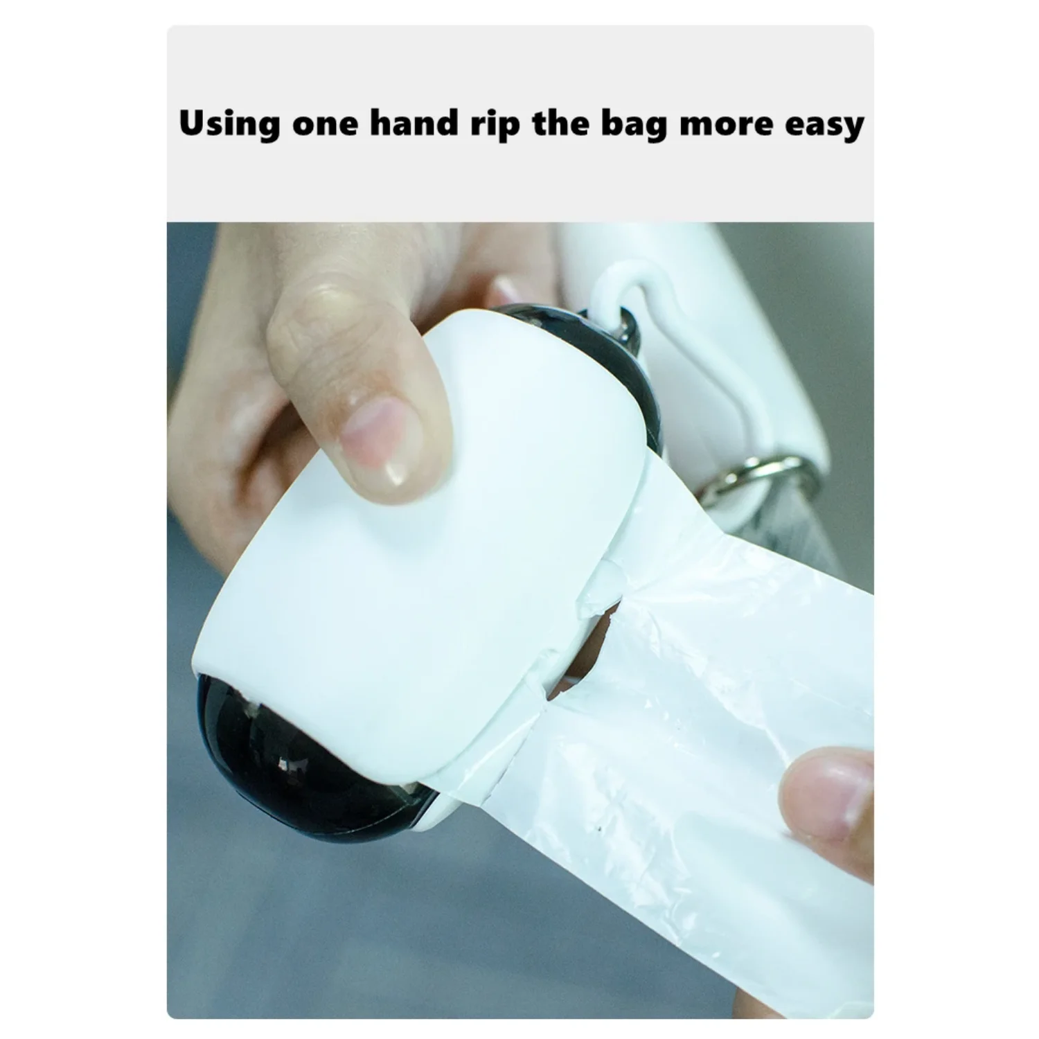 Hands-Free Dog Poop Bags Dispenser with Carabiner Clip  Pet Leash Feature of Half Wrapped&Stuck in Rope Designed Dog Poop Box