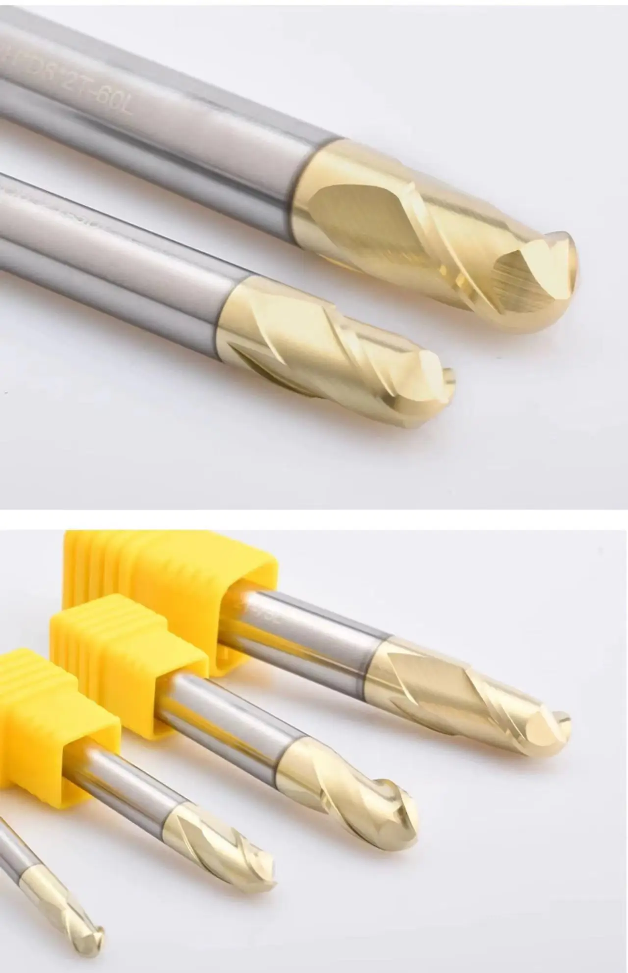 milling cutter Carbide Tungsten Steel , Corner Rounding End Mills, 4Flutes, D3-12 mm, Gold Coating, HRC70, 1Pc