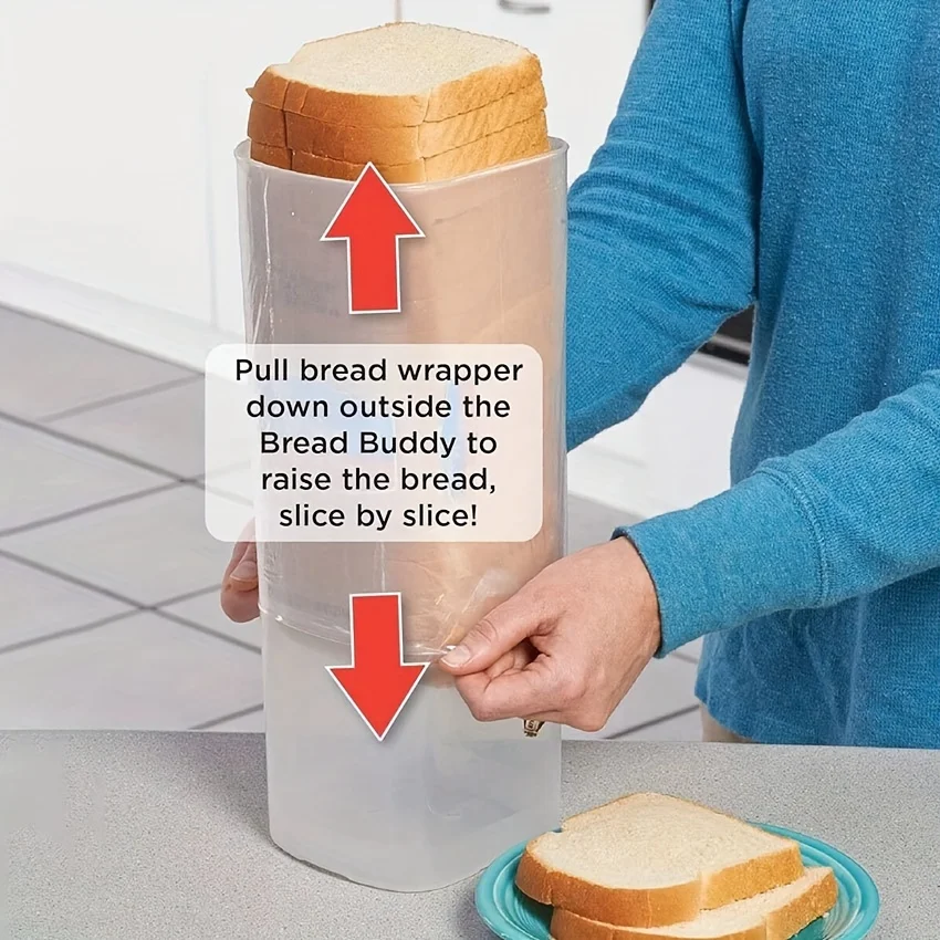 2-Pack Reusable Plastic Bread Boxes With Green Lids - Leakproof, Square Loaf  Containers For Sliced Bread & Sandwiches