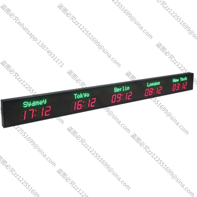 Suitable for 2.3 Inch 3/4/5/6 City LED WorldClock, ElectronicClock, Multi-time Zone Wall Clock Hotel Commercial ElectronicClock