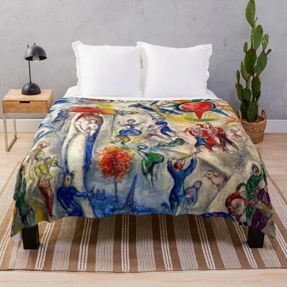 

marc chagall paintings marc chagall artwork Throw Blanket for sofa For Sofa Thin Blankets christmas gifts Camping Blankets