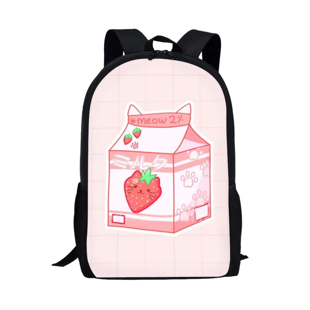 Zaino modello succo di fragola giapponese bambini ragazzi ragazze borsa da scuola adolescente zaini Casual da viaggio zaini da viaggio