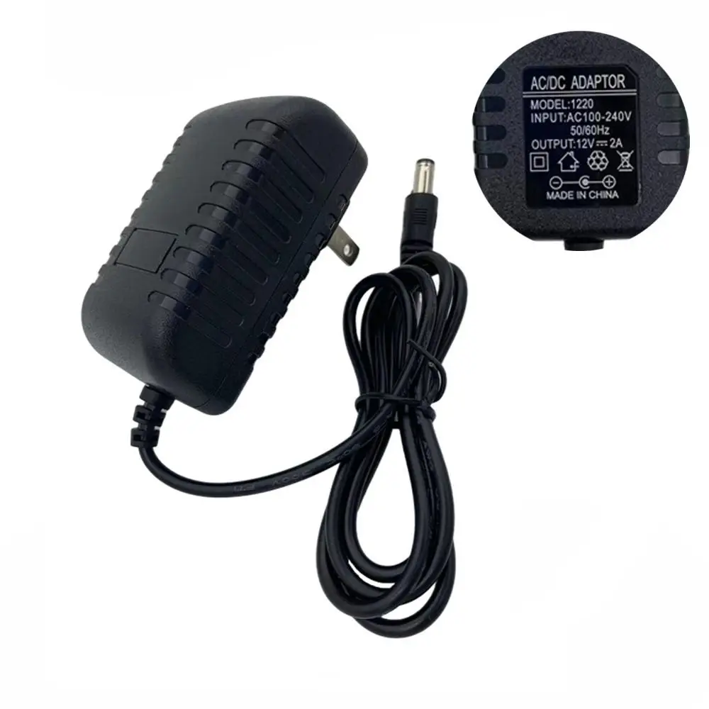 Transformador de fuente de alimentación de 12V y 2a, adaptador de CA de 100-240V, Cargador Universal para Monitor LED de DVD, enrutador de alimentación