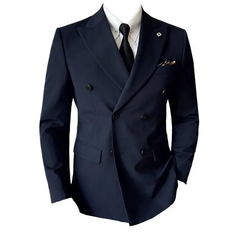 

CYPTIRY Men's Double Breasted Suit Set Slim Fit Fashionable Handsome Tuxedos Set Men's Top British Style Trend