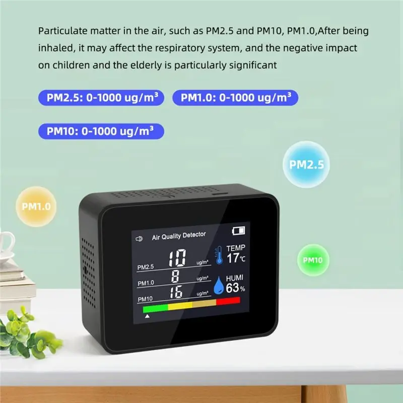 [NEW!A25P】 Multifunctional 8 In 1 Digital Air Quality Monitor
