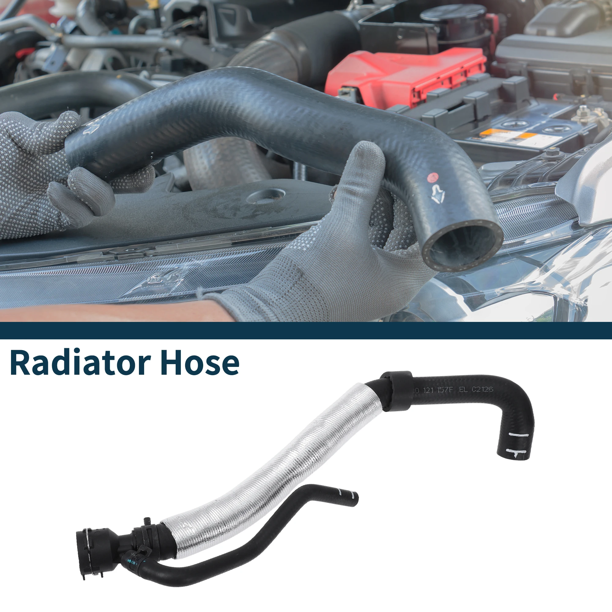 

UXCELL Radiator Hose Heater Hose No.5N0121157F for Volkswagen Tiguan 2.0L 2009-2017 Silver Tone Black Rubber Coolant Pipe