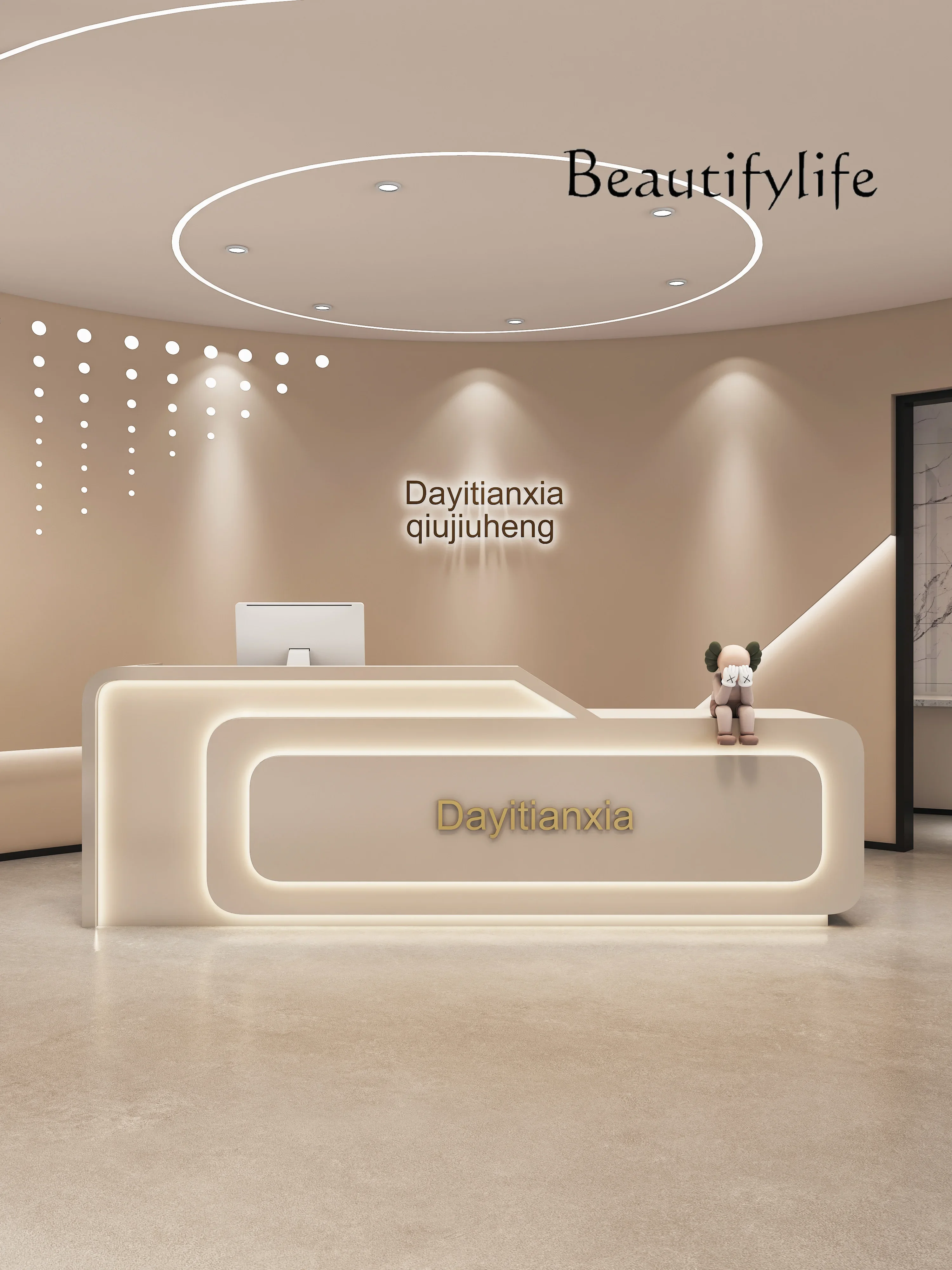 Beauty salon checkout page Simple modern paint clothing store Dance company Reception bar