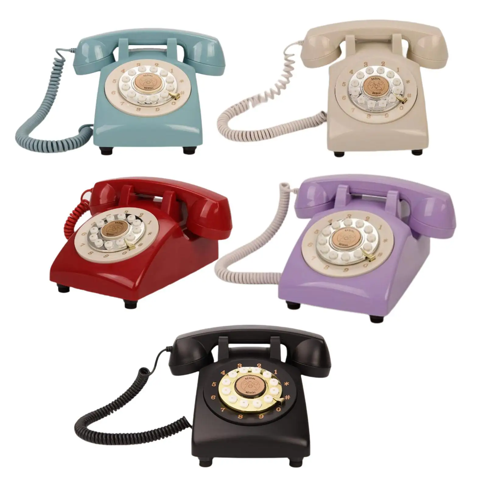 Guestbook Wedding Phone with Rotation Dial Decorative Classic Retro Style Landline Phone for Wedding Party Office Bar Engagement