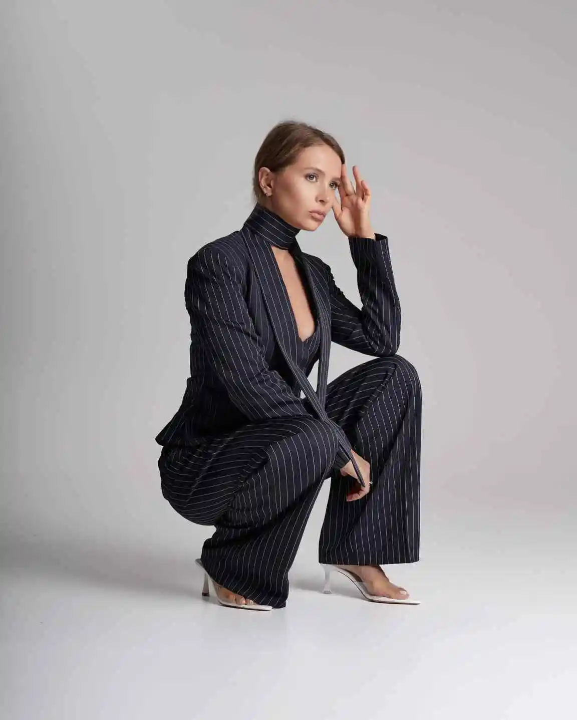 Simple Women Stripe Blazer Fashion Celebrity Mini Jacket Designed Graduation Gown 3 Pieces Casual Prom Dress Customized