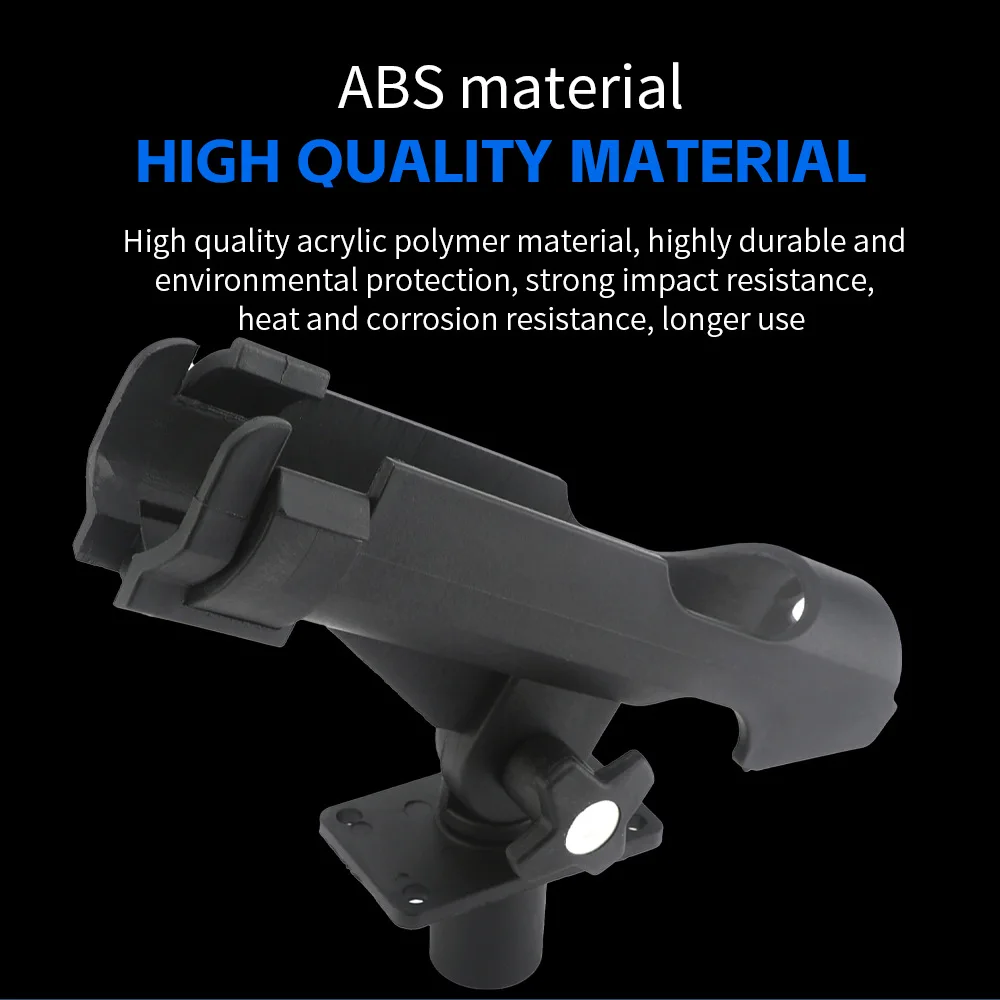 360° Adjustable Clamp-On Rod Holder with Rotating Seat & Oblique Platform for Inflatable Raft/Kayak Fishing