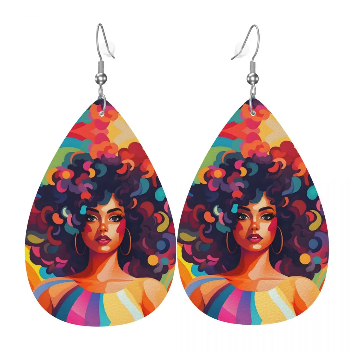 

Custom Abstract African Woman Leather Earrings for Women Dangle Earrings Jewelry Accessories