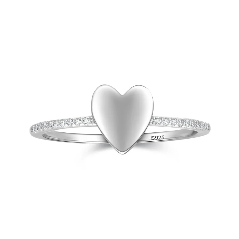 

Лидер продаж, женские модные ювелирные изделия с цирконом Bague Argent 925, посеребренные ювелирные изделия, кольца в форме сердца