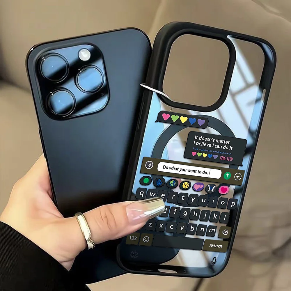 Funda de Teléfono con Interfaz de Chat Creativa y Moderna para iPhone 16 17 15 14 11 13 12 Pro Max Air, Compatible con Magsafe, Magnética, Mate, Antigolpes