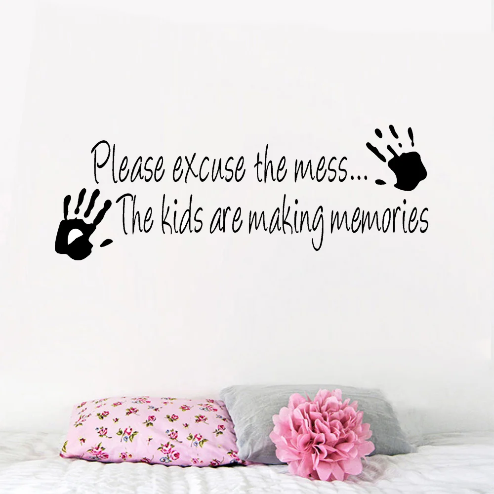 

Warm Quote Kids Are Making Memories Hands Home Decor Wall Sticker Children Baby Room Nursery Decoration Wall Decals