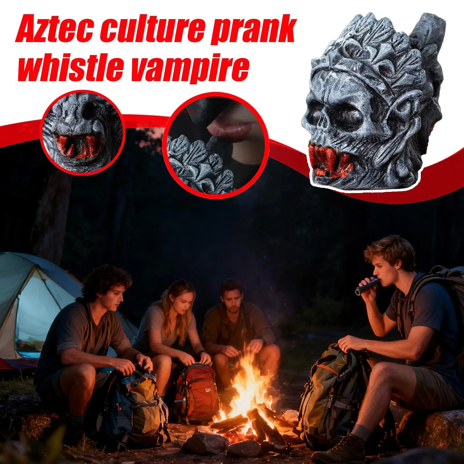 

Ацтекский свисток, свисток смерти на Хэллоуин, тема вампира, спортивное оборудование для выживания на открытом воздухе, жуткий для акторов, взрослых, подростков, женщин