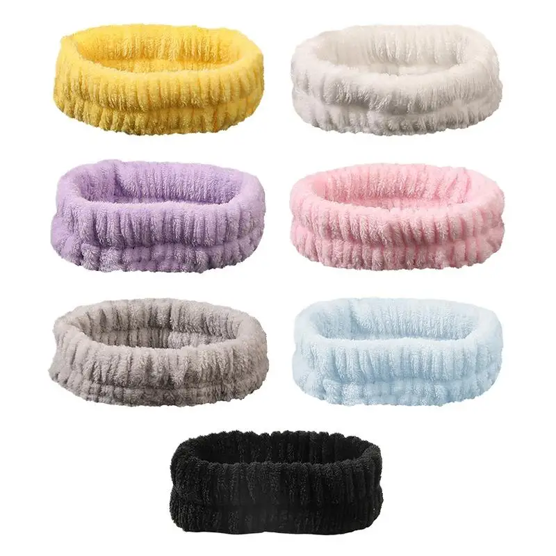Damen Haarband zum Gesichtwaschen und Make-up, Weiches Korallenfleece Haarreif, Elastische Haarbänder, Mädchen Haaraccessoires – Detail 5