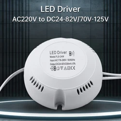 Kierowca LED AC185-265V do DC24-82V / DC70V-125V mocy transformator oświetleniowy dostaw dla lampa sufitowa LED 8W 12W 18W 24W 36W