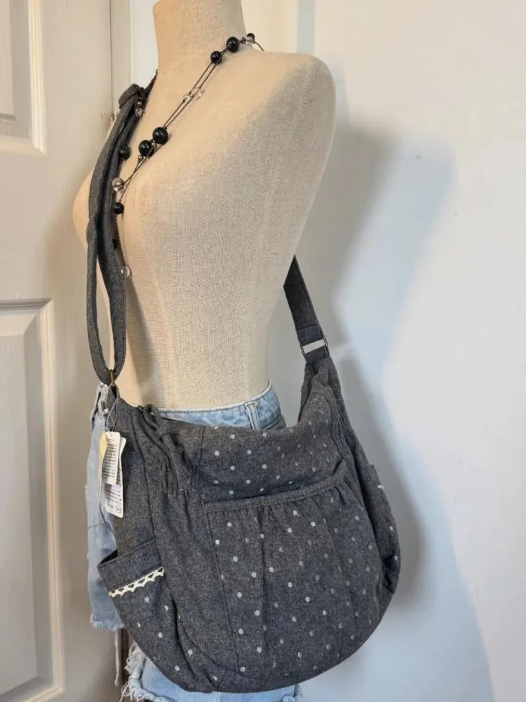 

Korean Laid-ba Canvas Crossbody Bag Simple Large Capaci oulder Handbag Tote Bag for Men And Women Daily Use