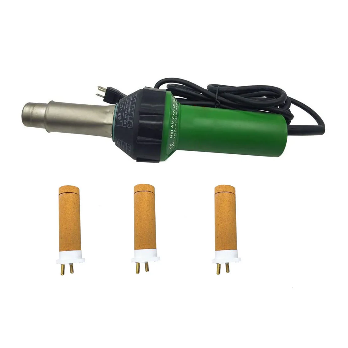 Professional 1600W Heat Gun Kits Hot Air Blast Torch With With 3pcs 1550W Heating Element Ceramic Core Plastic Welder Tool Set