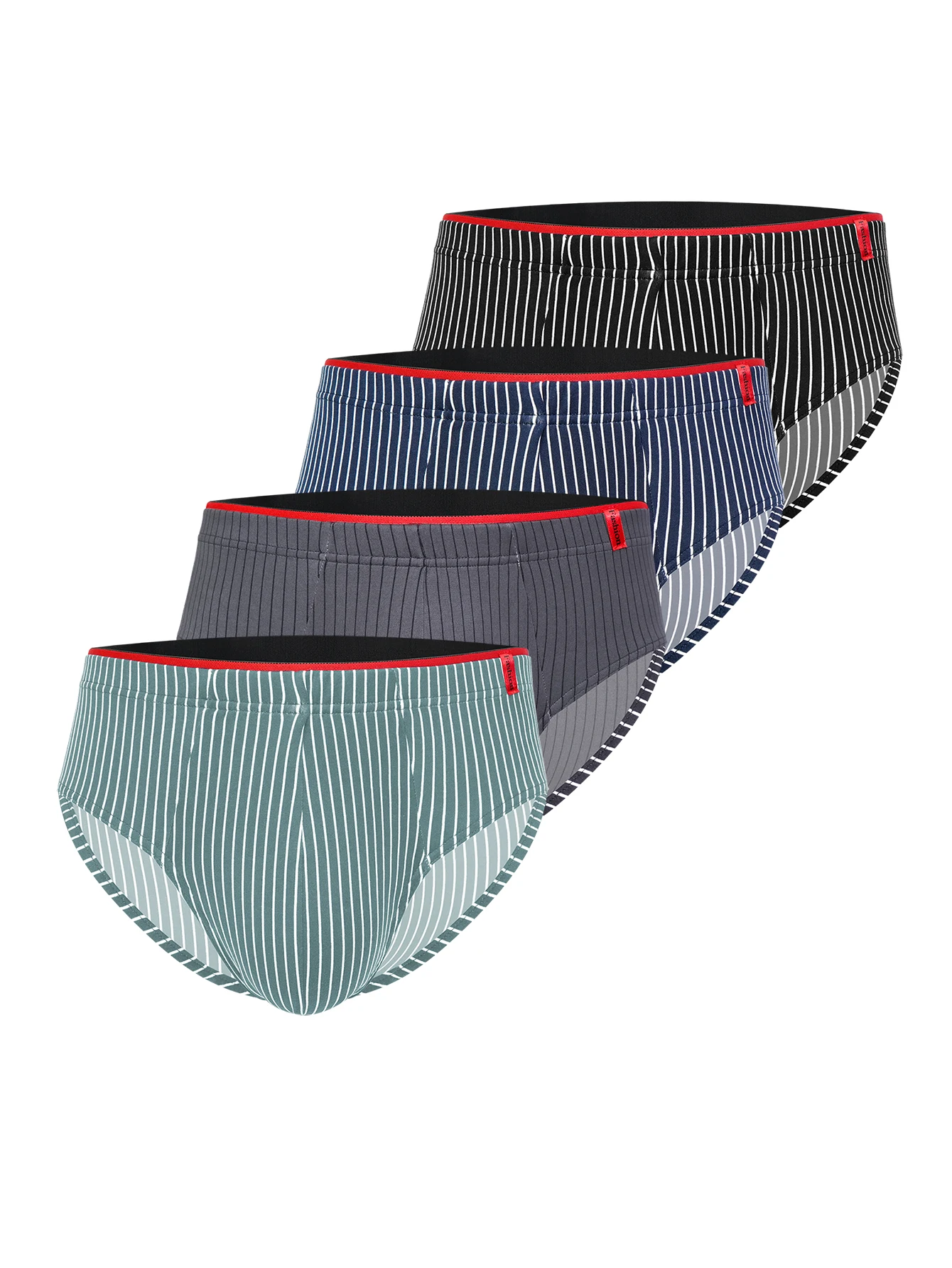 

Men's Striped Underpants Soft Breathable Panties Underwear Youth Fashion Sexy U Bulge Pouch Briefs Triangle pants Four season