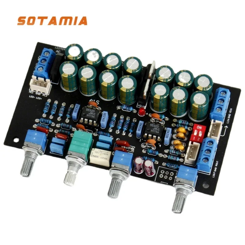 SOTAMIA JJRC5532 OP AMP Preamp Amplifier Tone Board Treble Mid Bass Volume Control Tone Preamplifier For Speaker Amplifiers