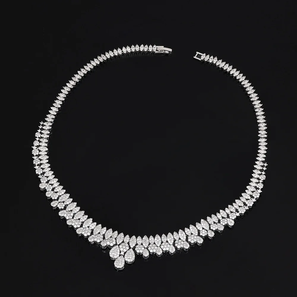 Charm Wedding Jewelry Set Micro Inlaid Full Stone Necklace Earrings Bracelet Ring Bridal Accessories For Women Christmas Gift