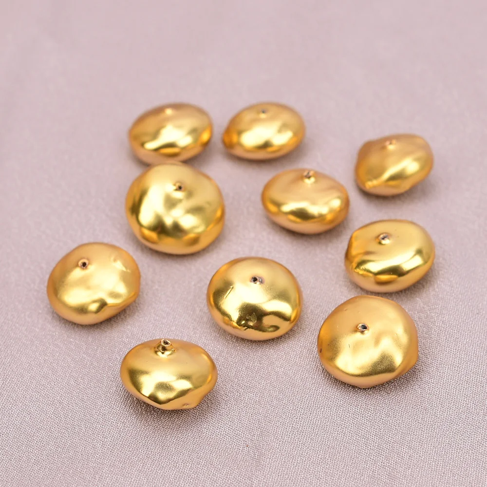 

APDGG 10 Pcs Cultured Pearl Coin Beads Wheel Shape Spacer Beads Jewelry Making DIY