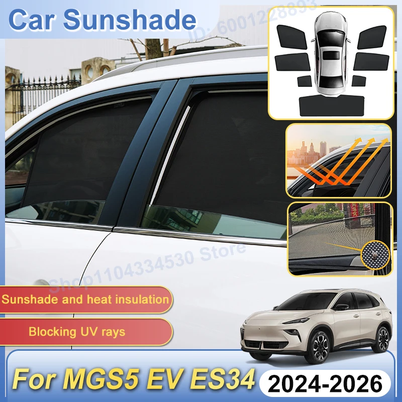 

Magnetic Mesh Sunshade For MGS5 EV ES34 2025 Parts Accessories 2024~2026 Sunscreen Car Window Windshield UV Auto Sun Shade Visor