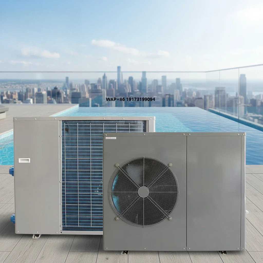 R32 R410A Stainless Steel Pool Heater Swimming Commercial Air Source Heat Pump High COP for Commercial Hotel Use with WIFI