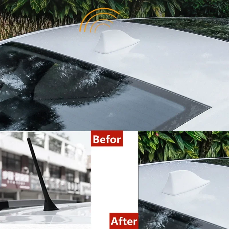 Car Radio Shark Fin Car Shark Antenna Radio FM Signal Design For All Automobiles Aerials Auto Exterior Styling Replacement Parts