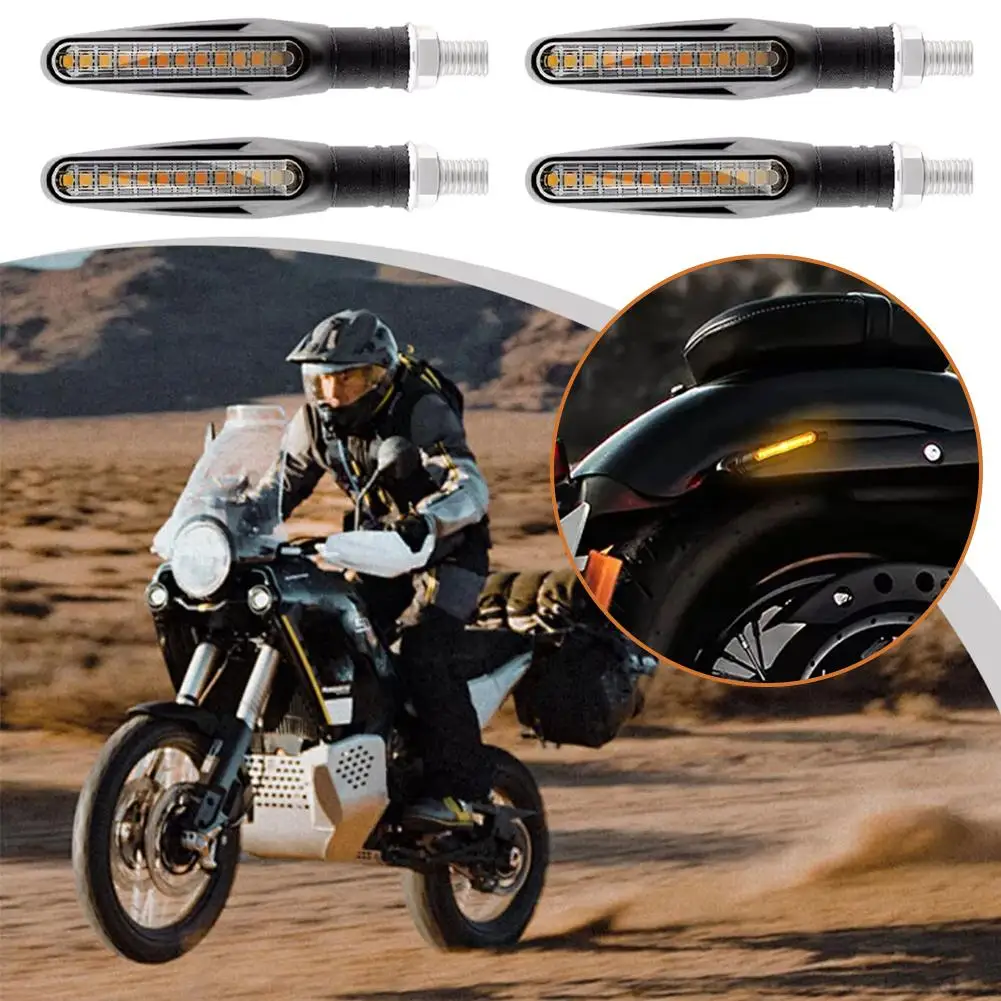 

Motorcycle Turning Indicators Flowing Turn Signal Lights Daytime Running And Brake Lights 12v Led Amber White Red For Motor B3n9
