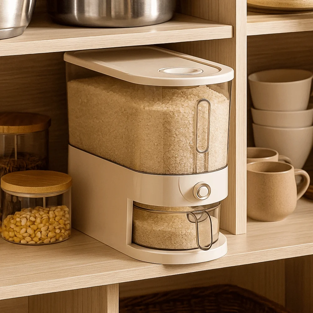 

Anti-Insect Rice Storage Container Moisture-Proof Sealed Design Food-Grade Sealed Bucket Plastic Large Capacity Rice Bucket