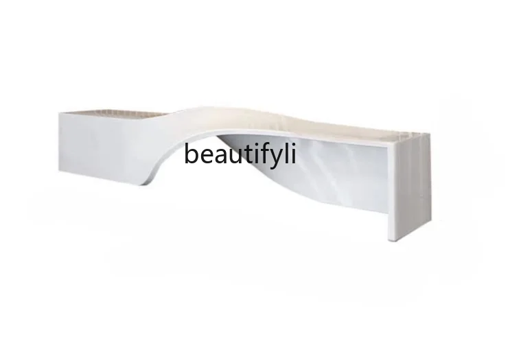 

Paint Reception Desk Personalized Creative Reception Desk Irregular FRP Bar Customization
