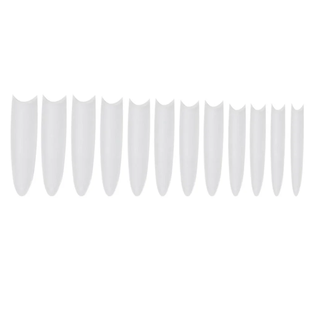Hot Coffin Shape Sandwich Nail Forms Ultra-Thin Extra Long Nail Tips C Curve Clear Extension False Nails DIY