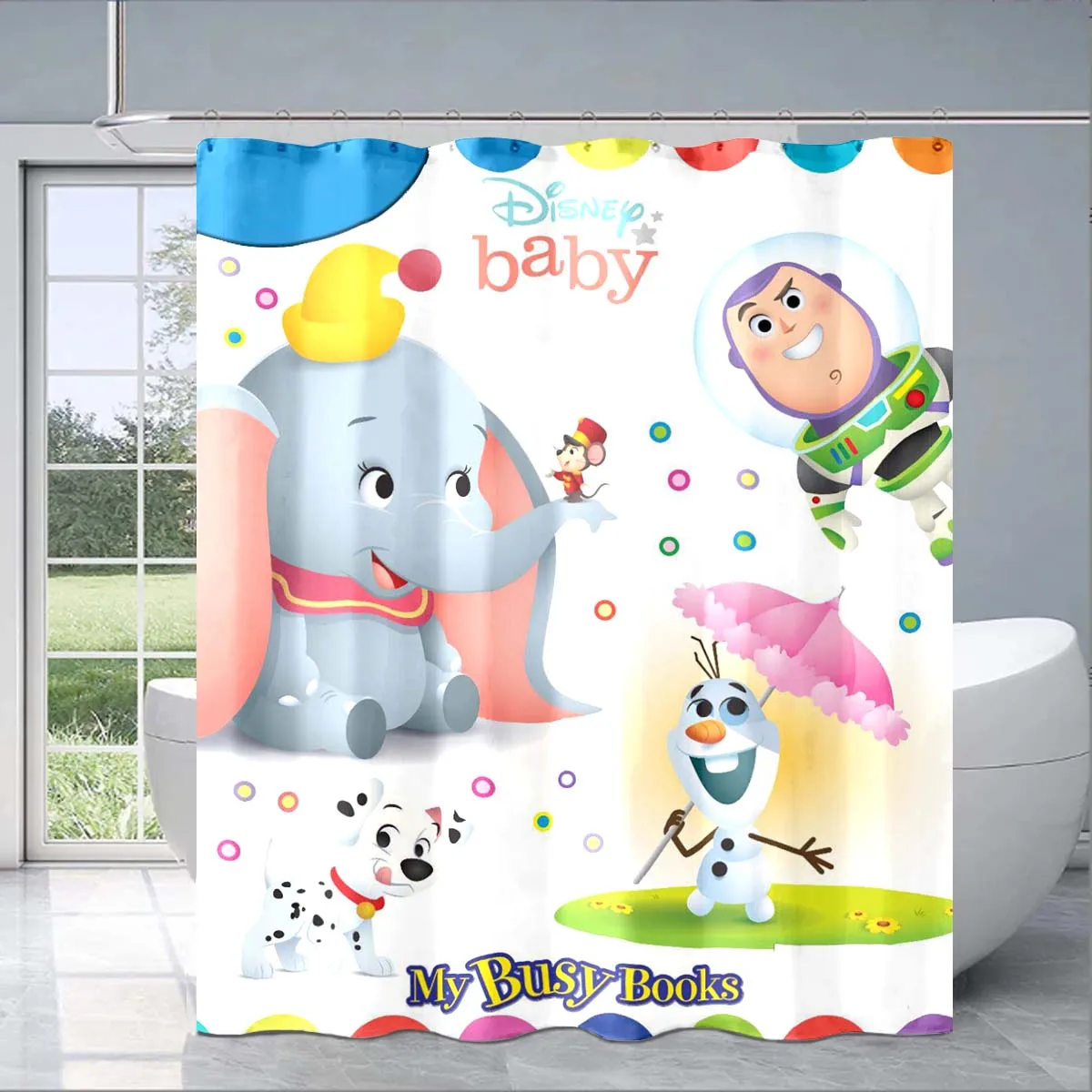 3D Printing Cartoon Cute DUMBO Exquisite Shower Curtain Adult Children's Bathroom Fashion Decorative Gift