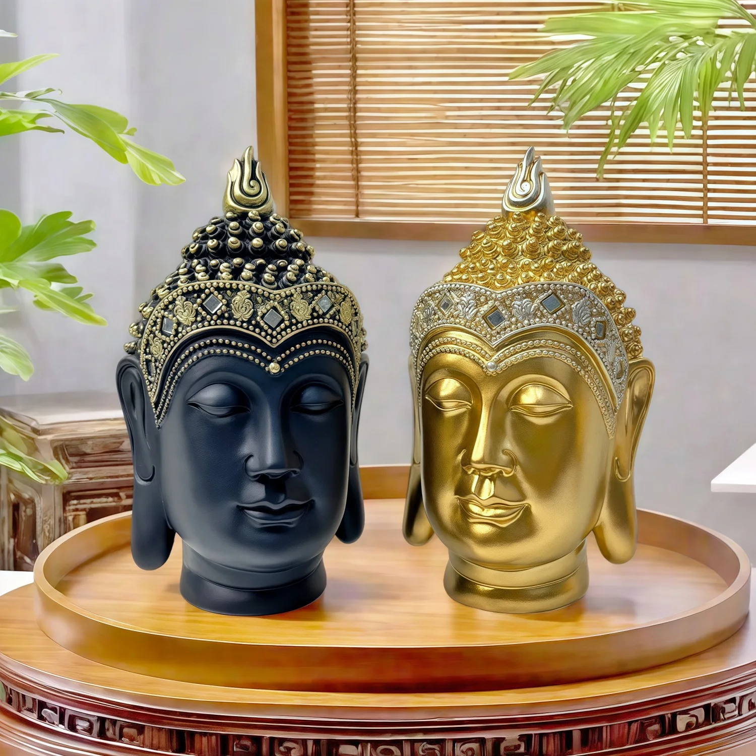 Resin Art India - พระพุทธรูปศากยมุนี พระพุทธรูปทัทฮัตตาการต งานฝีมือศิลปะอินเดีย ของตกแต่งห้องนั่งเล่น ทางเข้าบ้าน ของประดับตกแต่งทางเข้า