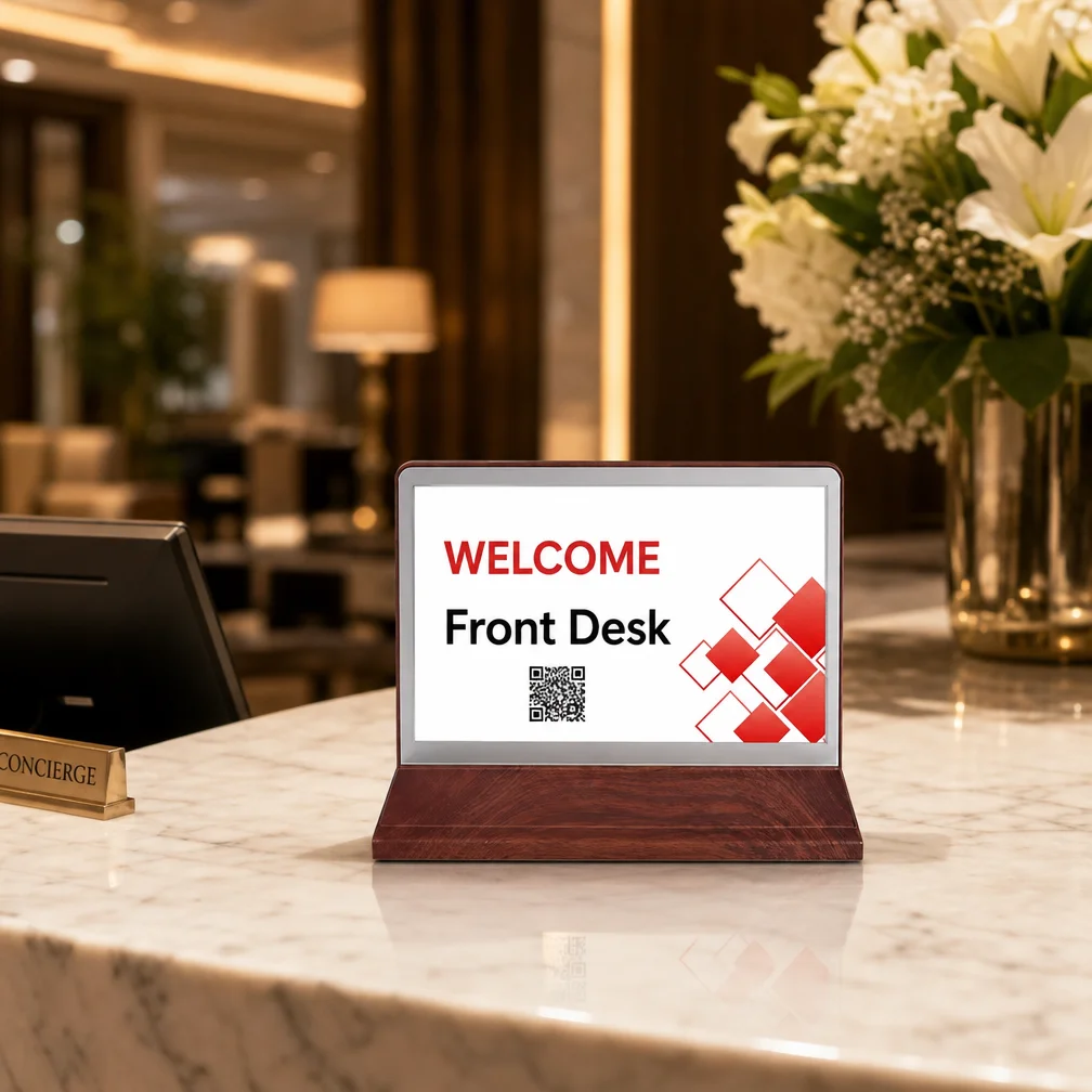 Double Sided 7.5 Inch E Ink Screen Digital Name Sign Electronic Conference Nameplate