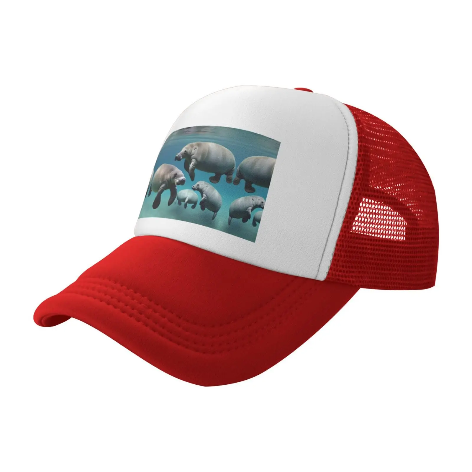 Manatee Animals Dad Golf Hats Mesh Baseball Cap Adjustable Hat for Men Women Sport Caps