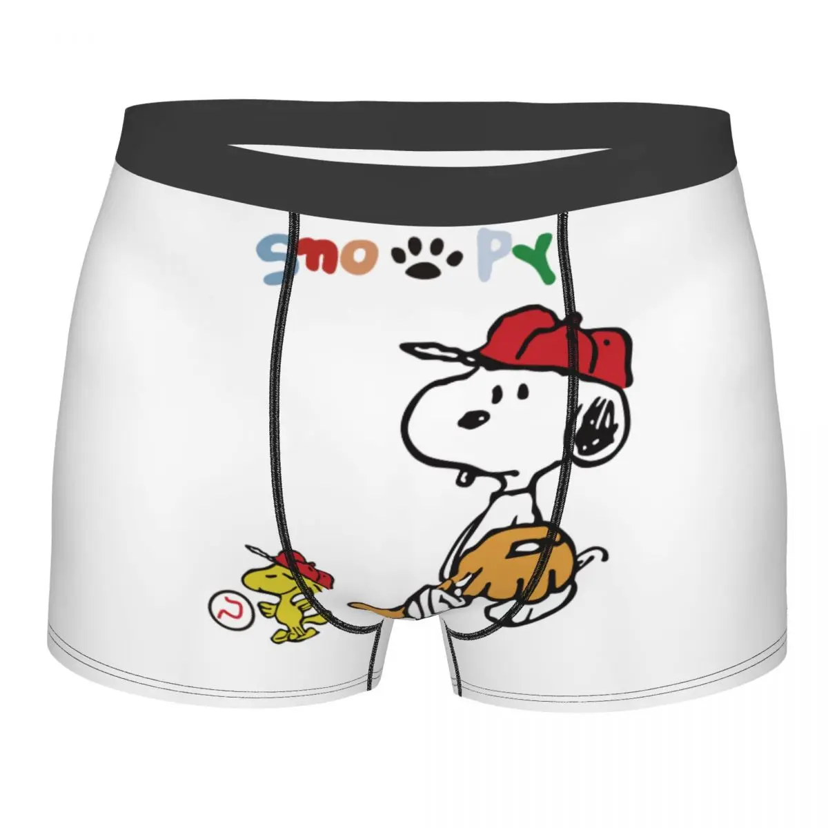 

Новинка, боксеры с рисунком собаки в стиле манга Snoopy Woodstock, шорты, мужские удобные трусы, нижнее белье