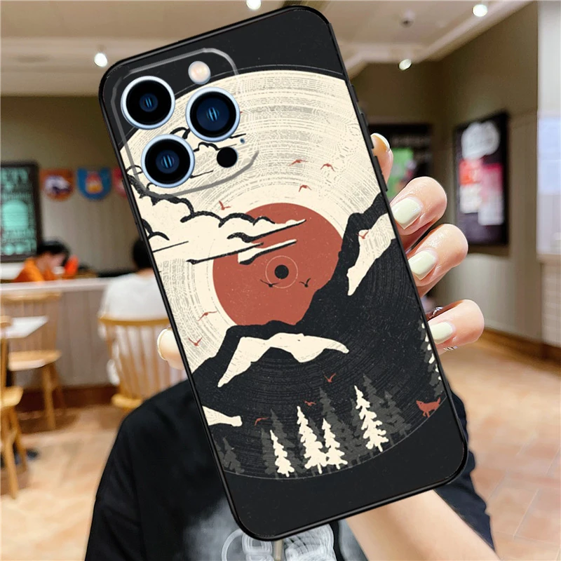 Vinyl Record Retro Soft Case For iPhone 16 15 Pro Max 14 Plus 13 12 Mini 11 XS Max X XR 7 8 Back Cover